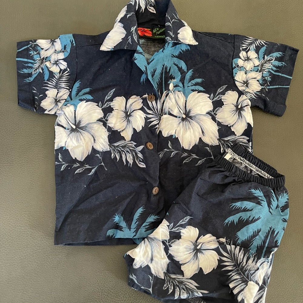 Toddler aloha shirt and shorts